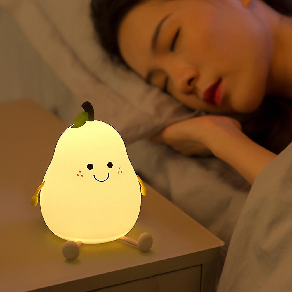 Ánh sáng ban đêm trong hình quả lê với 7 thay đổi màu cho trang trí phòng ngủ