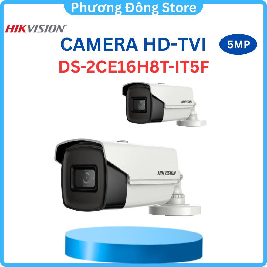 Camera HDTVI Starlight 5MP Hikvision DS-2CE16H8T-IT5F, hồng ngoại 80m, chống ngược sáng, Chuẩn bảo vệ IP67 - Hàng chính hãng