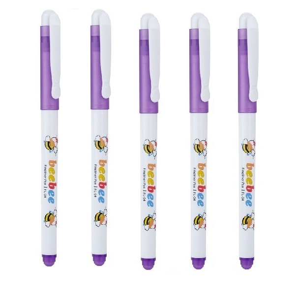 Combo 5 cây Bút lông kim Thiên Long Beebee - FL04 tím