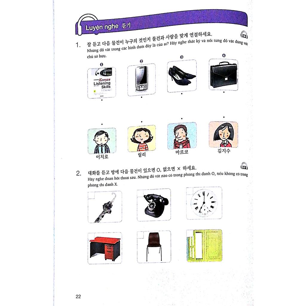 Sách Luyện Kỹ Năng Nghe Tiếng Hàn + CD - Bản Quyền