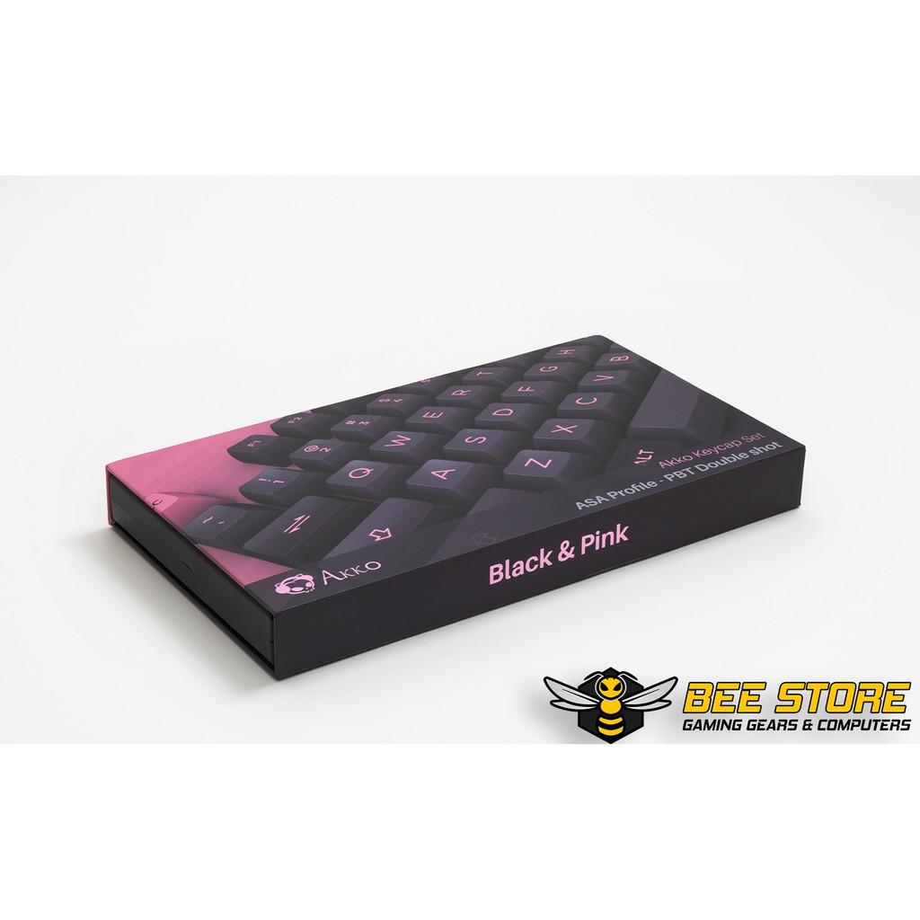 Bộ keycap chính hãng aAKKO - Black Pink (PBT DoubleShot / ASA profile / 158 nút)