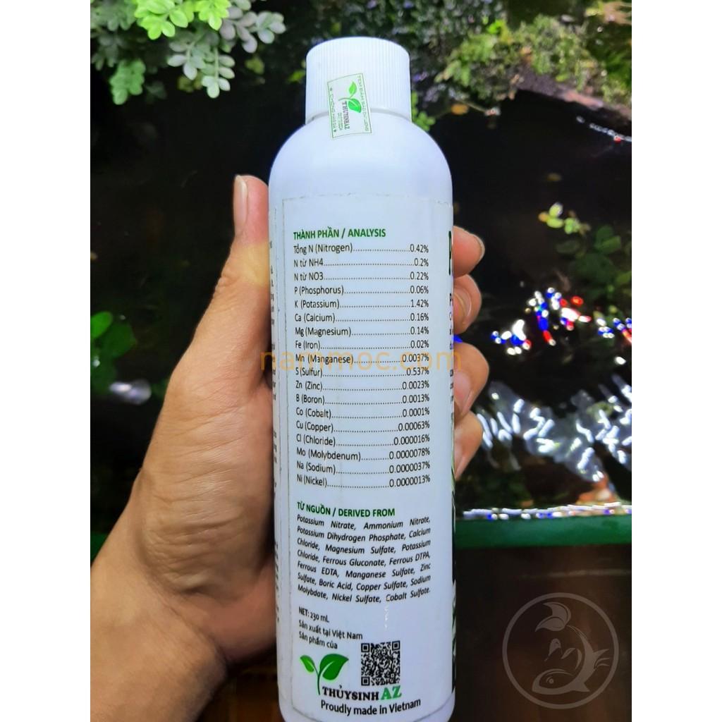 Phân Nước Thuỷ Sinh Premium Fertilizer 230ml || Chuyên Rêu, Ráy, Dương Xỉ, Bucep (thuysinh AZ)