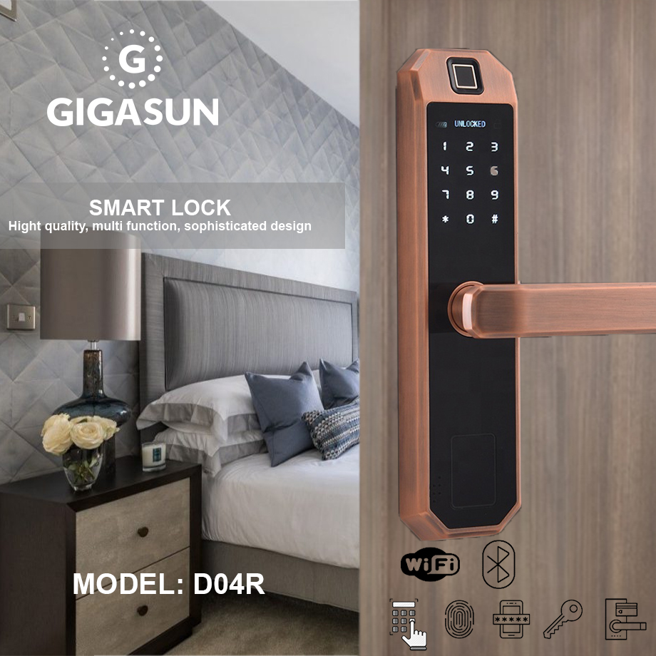 Khóa cửa thông minh giá rẻ Gigasun D04R - Hợp kim nhôm siêu bền