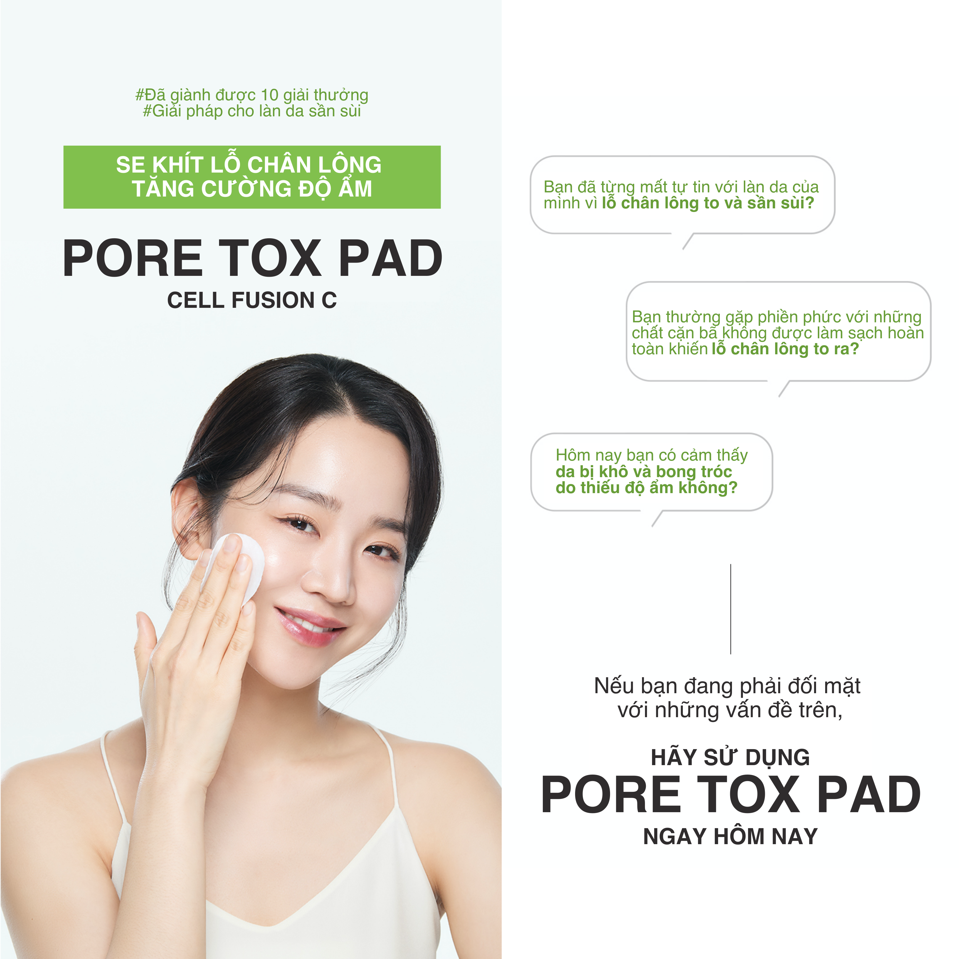 Cotton Pad Làm Sạch, Se Khít Lỗ Chân Lông Cell Fusion C Pore Tox Pad