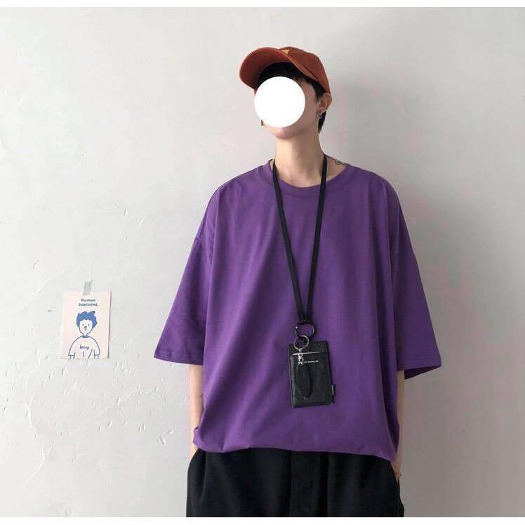 Áo thun tay lỡ form rộng áo phông nam nữ oversize T shirt TRƠN chất cotton mềm mịn dày dặn form 50-70kg mặc