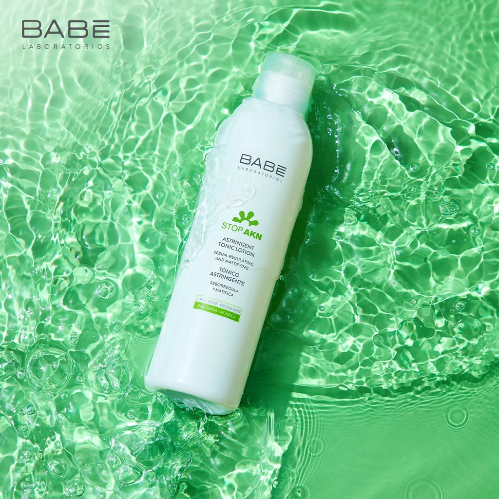 Toner cho da dầu mụn BABE Astringent Tonic Lotion 250ml pH 4 giúp giảm mụn se khít lỗ chân lông