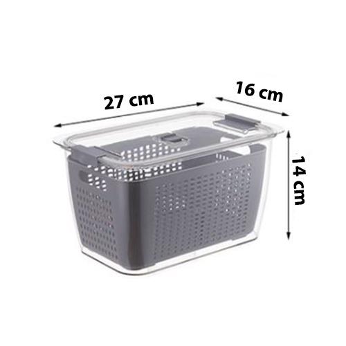 Hộp Đựng Thực Phẩm Tủ Lạnh 2 Lớp Có Lỗ Thoát Nước, Có Khóa Thoát Khí, Dễ Dàng Bảo Quản Rau Củ - Giao Màu Ngẫu Nhiên - Hàng Chất Lượng