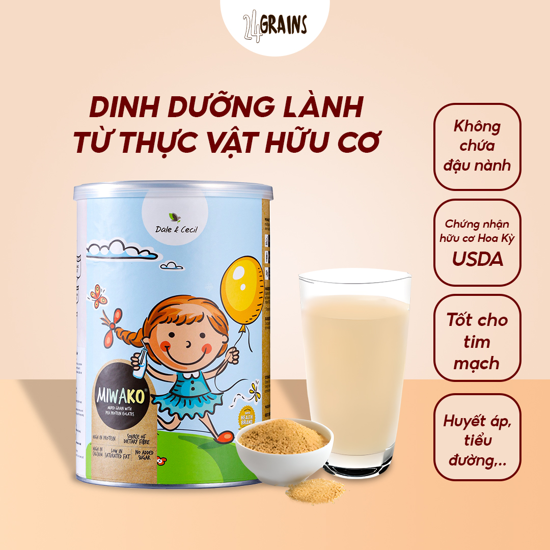 Sữa Hạt Miwako Vị Gạo Hộp 400g Malaysia Không Chứa Đậu Nành, Dinh Dưỡng Hữu Cơ Cho Trẻ Từ 1 Tuôi &amp; Người Lớn