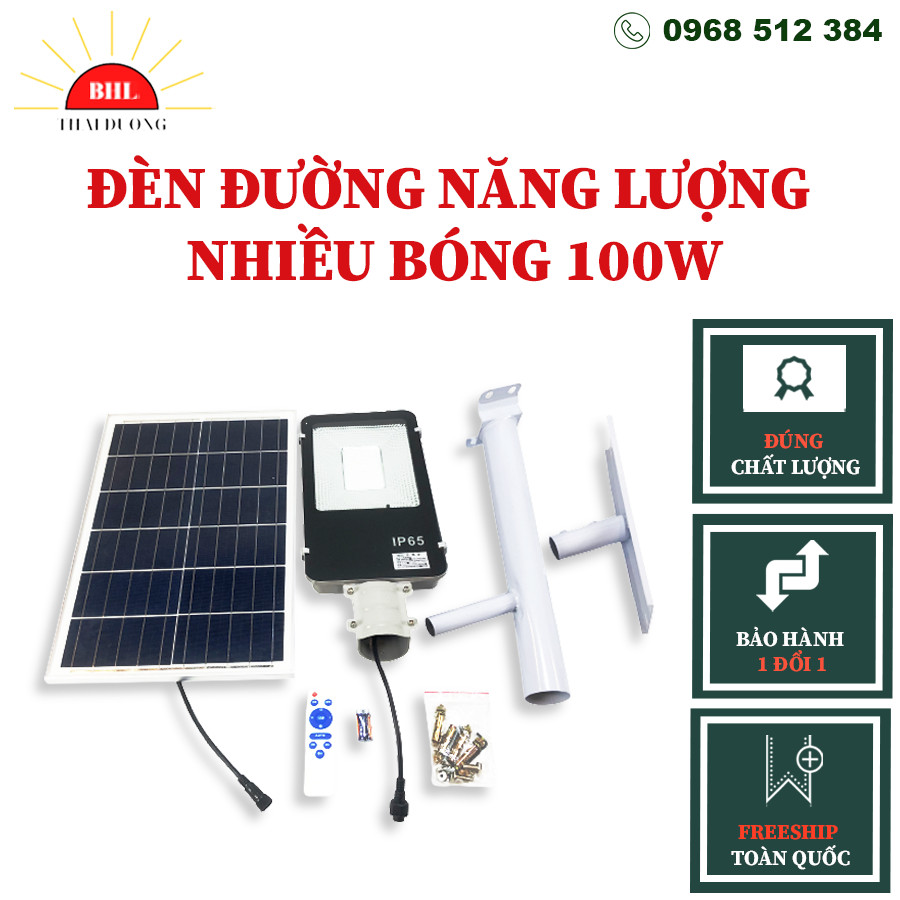 Đèn Đường Năng Lượng Nhiều Bóng 100W