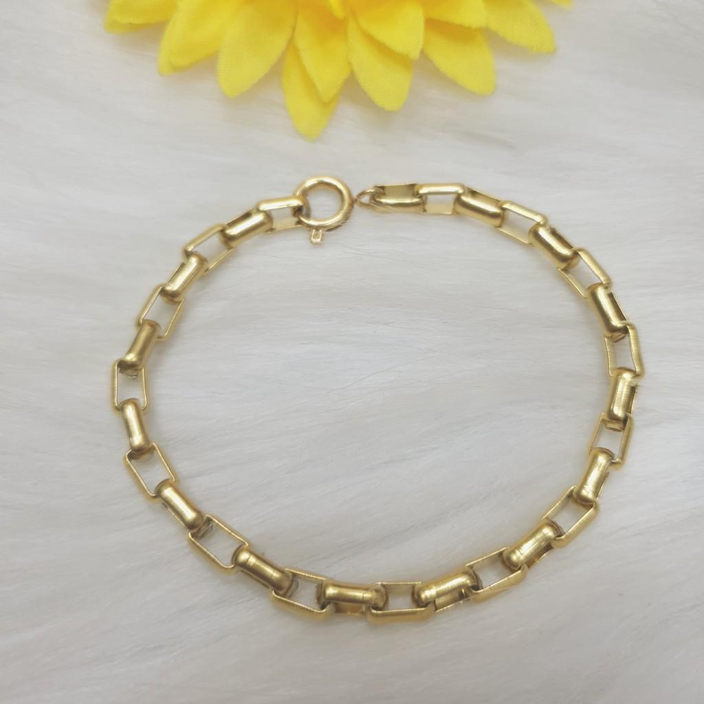 Lắc Tay Xích Vuông Bọng Nhẹ Titanium Cao Cấp- Dùng lâu dài tắm rửa thoải mái