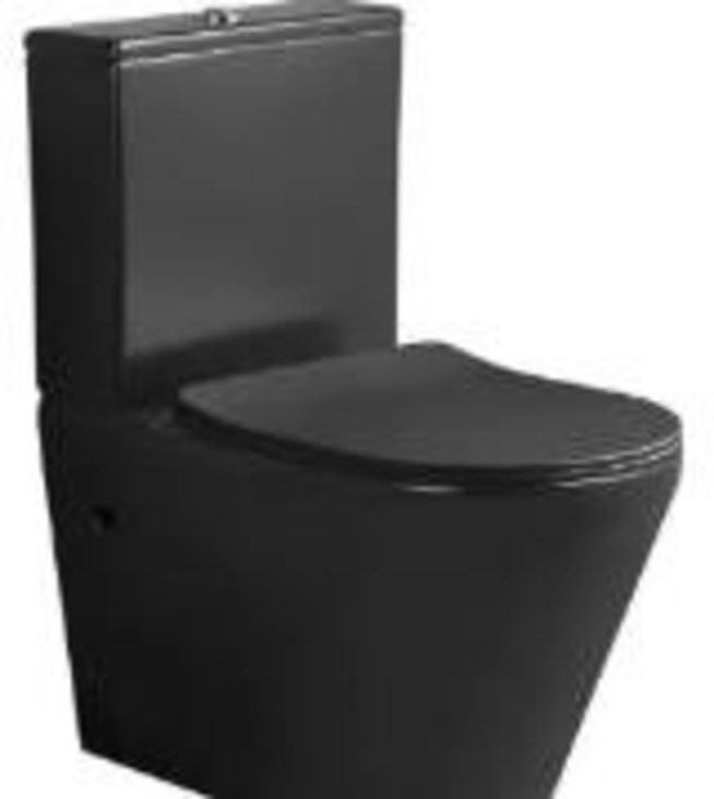 Bàn cầu 2 khối, KT:L 605 x W380 x H795 mm, màu đen