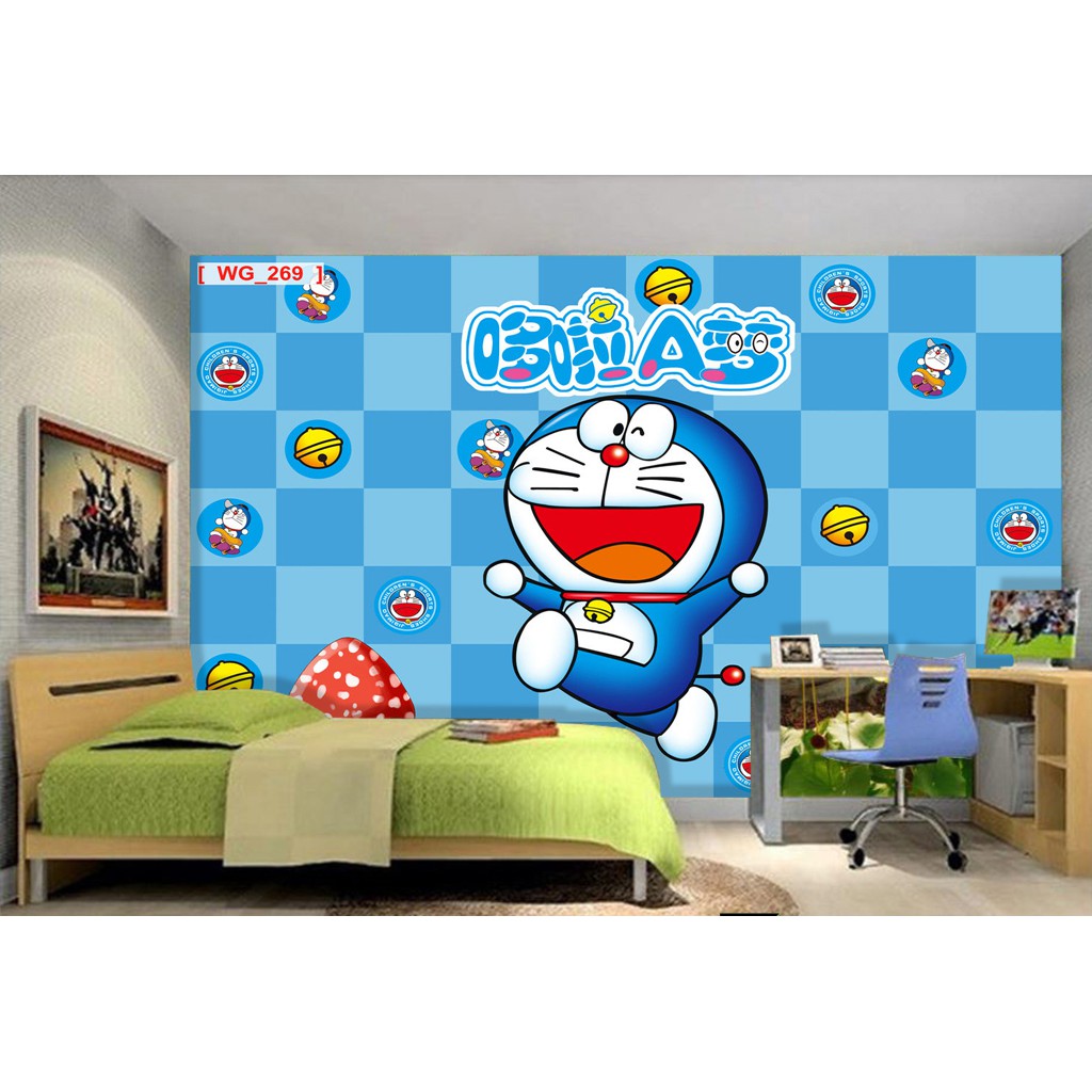 (HCM) Tranh dán tường 3d doremon 1 trang trí phòng bé, tranh có sẵn keo, dễ dán(có in theo yêu cầu)