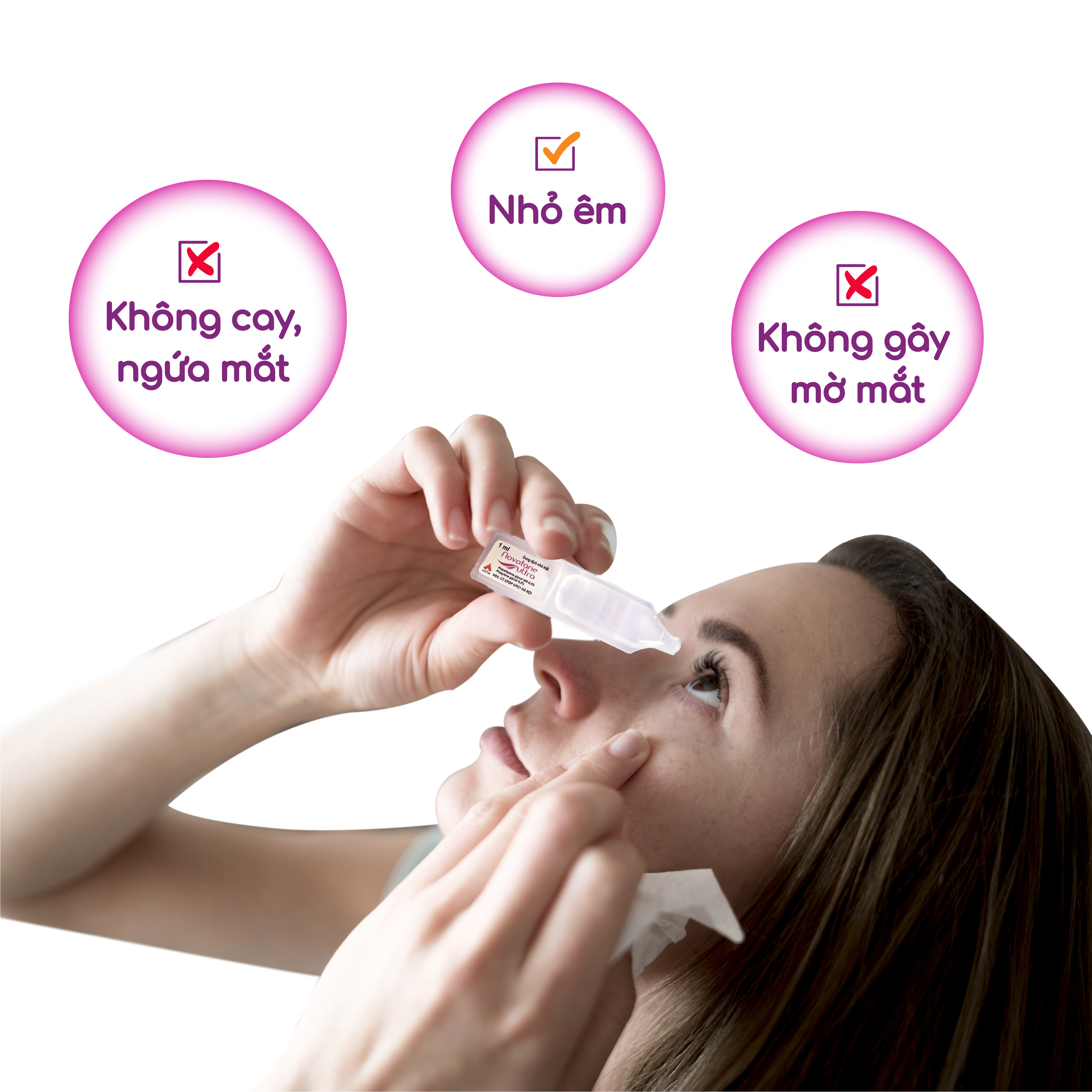 Combo 2 vỉ Nước mắt nhân tạo Novotane Ultra 1ml giúp bảo vệ mắt, dưỡng ẩm, giảm khô, giảm mỏi mắt