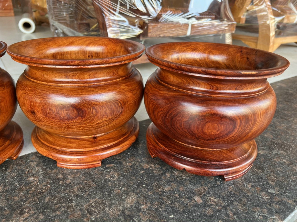 Bát nhang, lư hương gỗ hương cao cấp đk 20 cm
