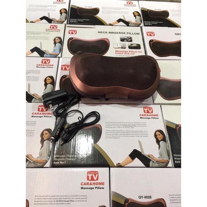 Gối Massage Hồng Ngoại 8 Bi Magic,Gối thư giã 8 bi xoay 360 độ