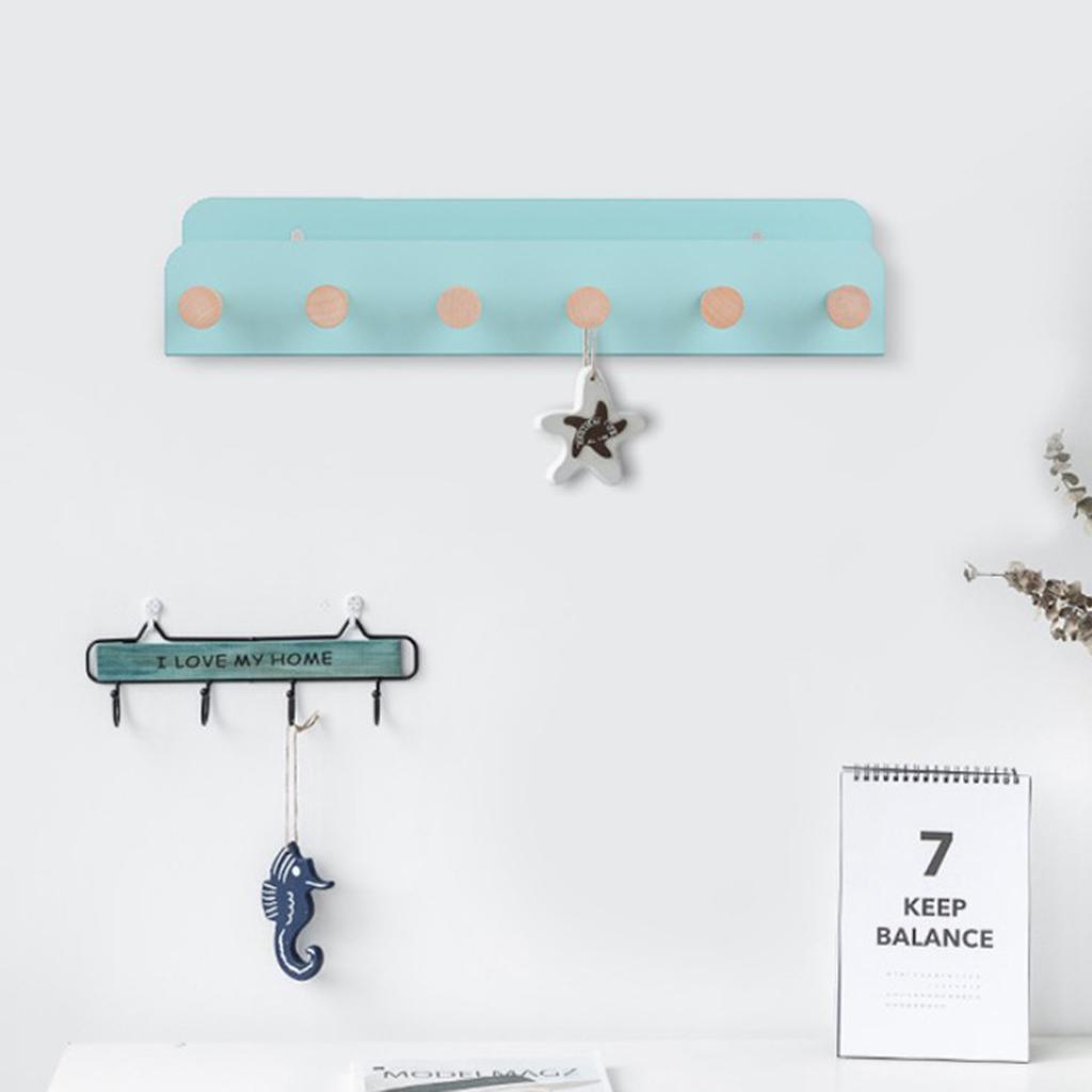 Iron Wall Mounted Storage Display Hanging Rack Shelf Home Decor ~Blue