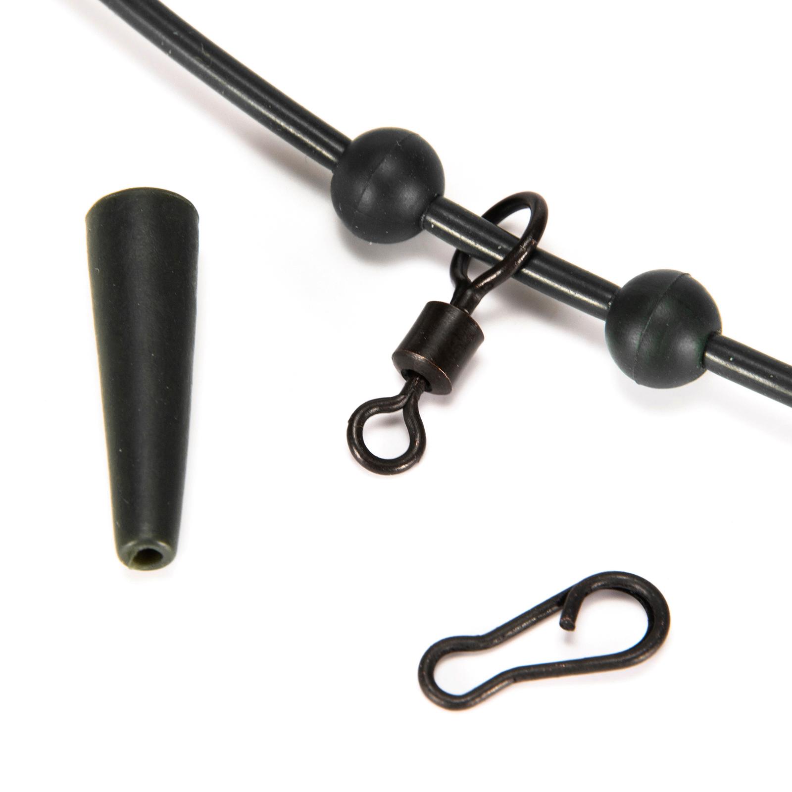 3 Sets Silicone 1m Fishing Rig Tubing Carp Fishing Pre Rigged Helicopter Chod Hair Rig Tube Sleeves Hose Bead Rig Rolling Swivel