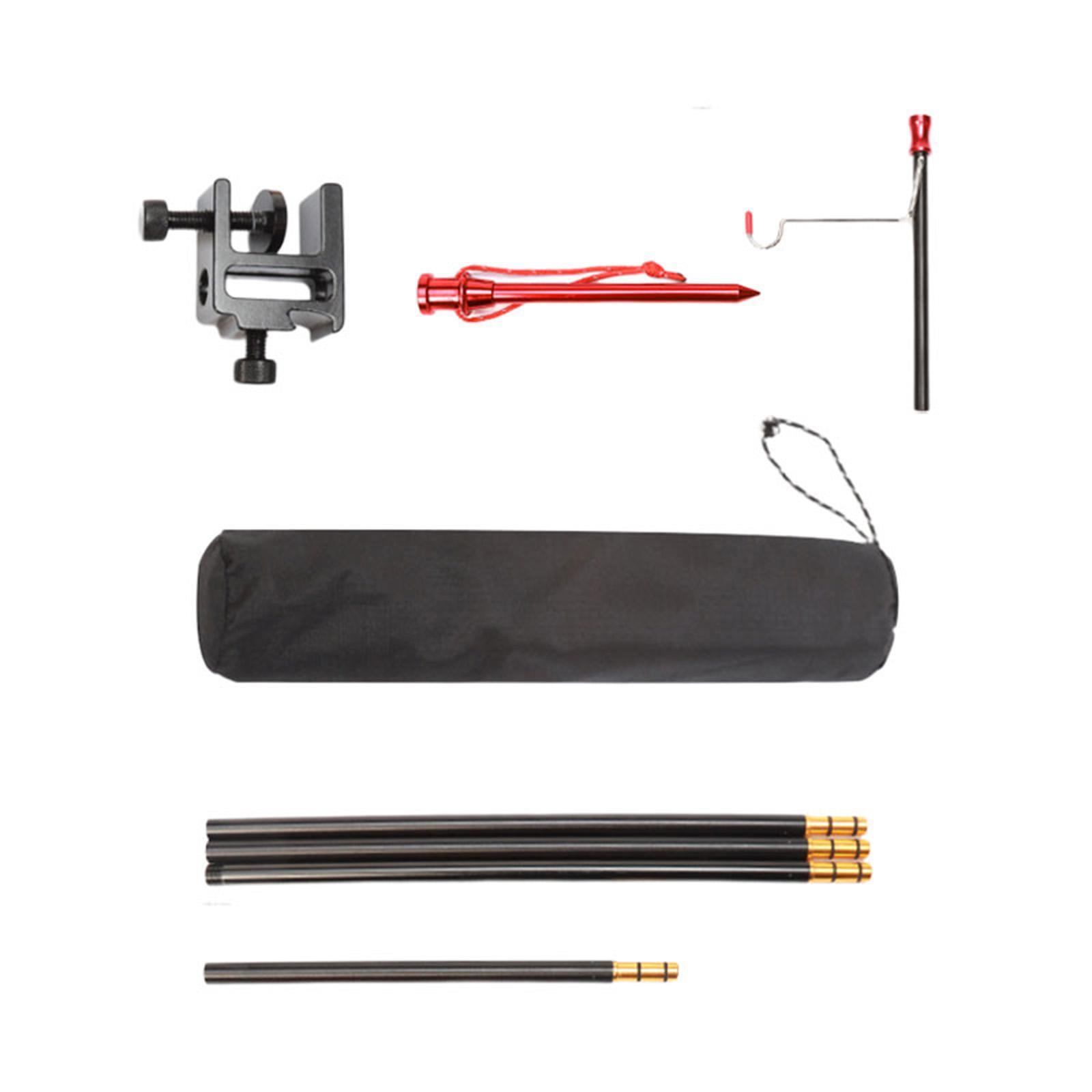 Camping Lantern Stand Aluminum Alloy Hanging Tent Light Holder Collapsible Bracket Outdoor Lamp Pole Post for Traveling Fishing Picnic BBQ