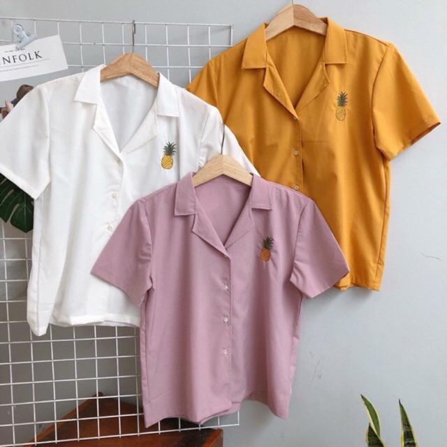 Sơ mi thêu dứa