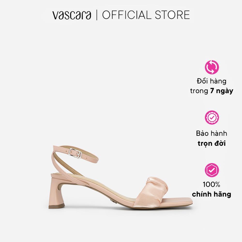 Vascara Giày Sandal Ankle Strap Quai Nhún Phối Lưới - SDN 0733