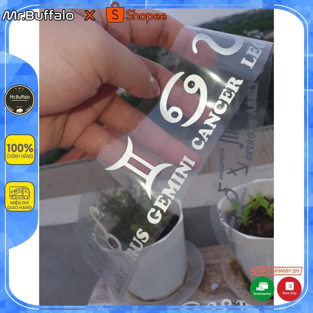 Hình sticker 12 cung hoàng đạo ép phản quang lên áo Mr.Buffalo