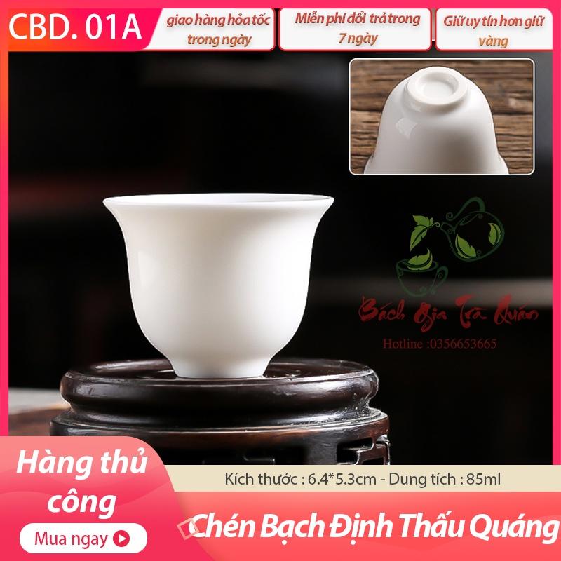 Các Mẫu Chén Uống Trà Sứ Bạch Định - Thấu Quang - Hàng Thủ Công