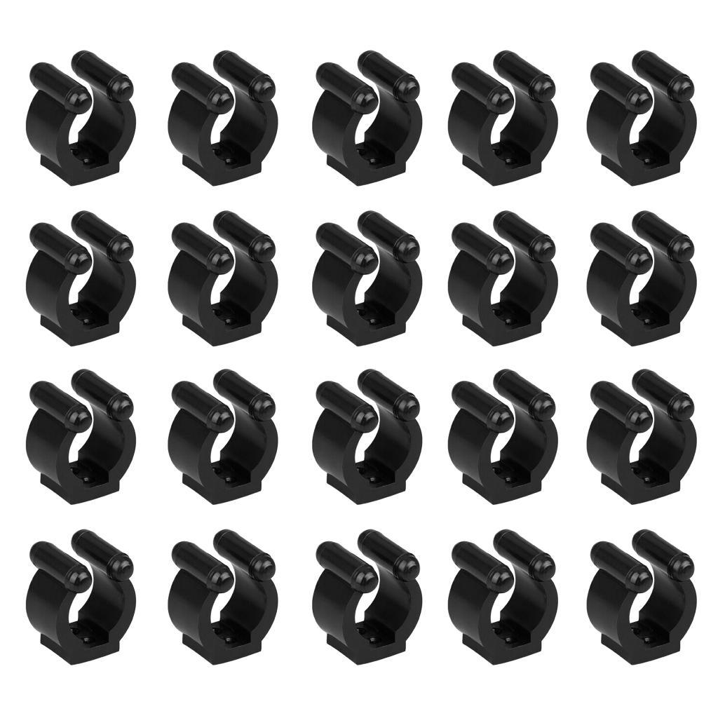 20x Pool Cue Fishing Rod Clips Clamps Storage Rack Billiards Cue Holder 17mm