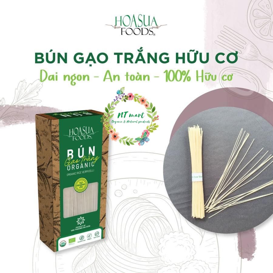 Bún/Phở gạo trắng hữu cơ Hoa Sữa Food hộp 250gr