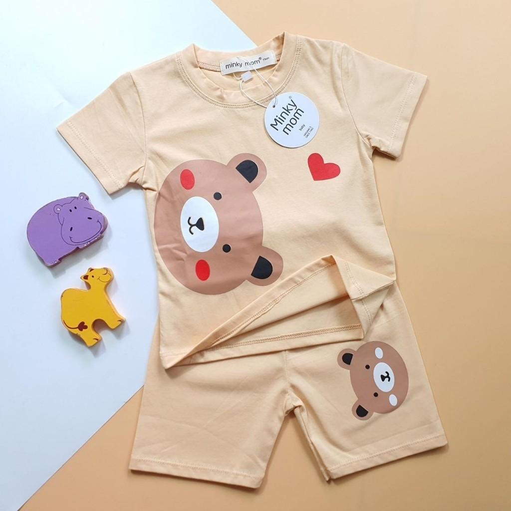 Bộ Cộc Tay Cho Bé FREE SHIP Bộ Minky Mom Cộc Tay Sở Thú Chất Thun Lạnh siêu mềm mịn thoáng mát