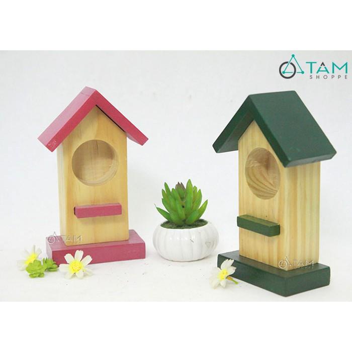 Nhà chim gỗ nhỏ trang trí 18cm