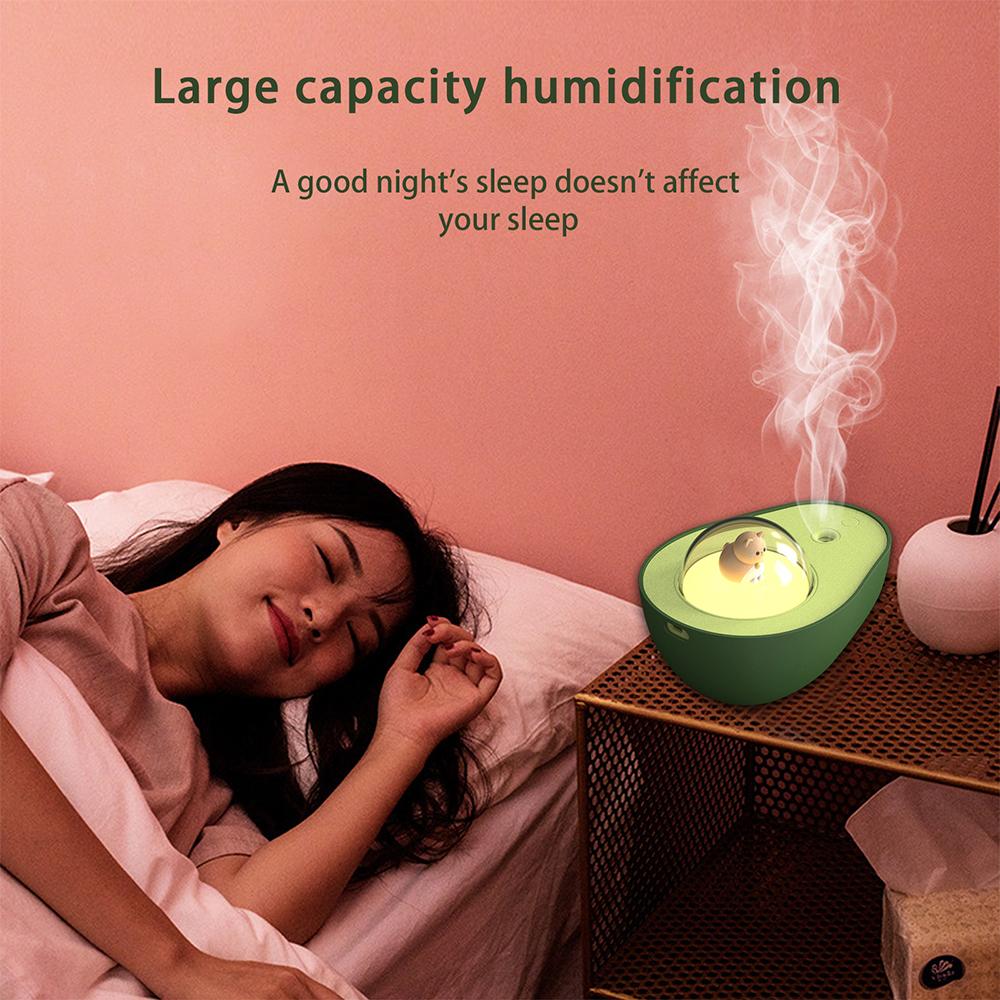 Siêu Âm Thanh Mini Máy Tạo Độ Ẩm Không Khí Bơ Hoạt Hình Tinh Máy Khuếch Tán Tinh Dầu Umidificador Nhà Máy Tạo Độ Ẩm Phun Sương Làm Đèn Ngủ LED Đèn Dễ Thương