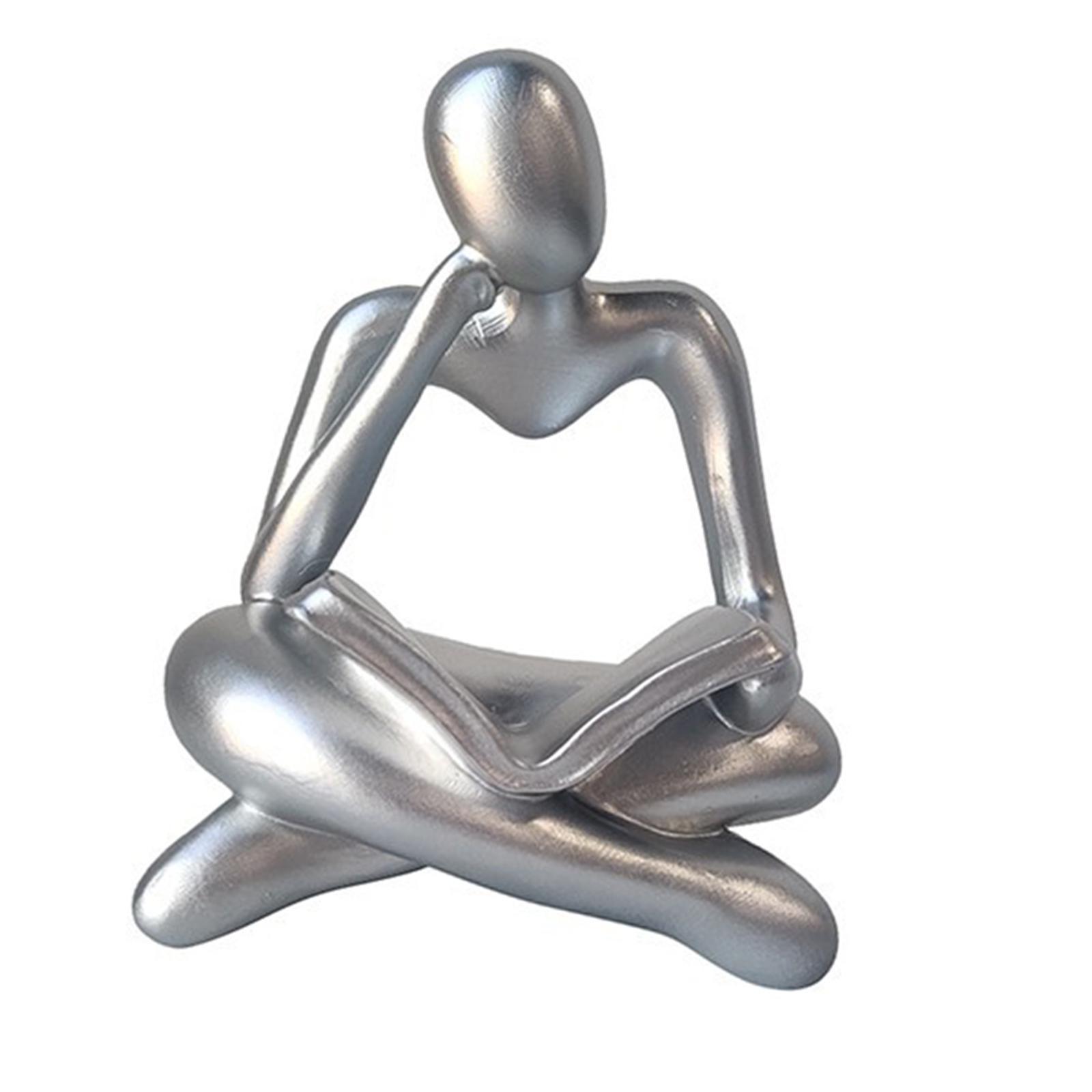 2Pcs Abstract Thinker Statue Tabletop Sculpture for Home Decor
