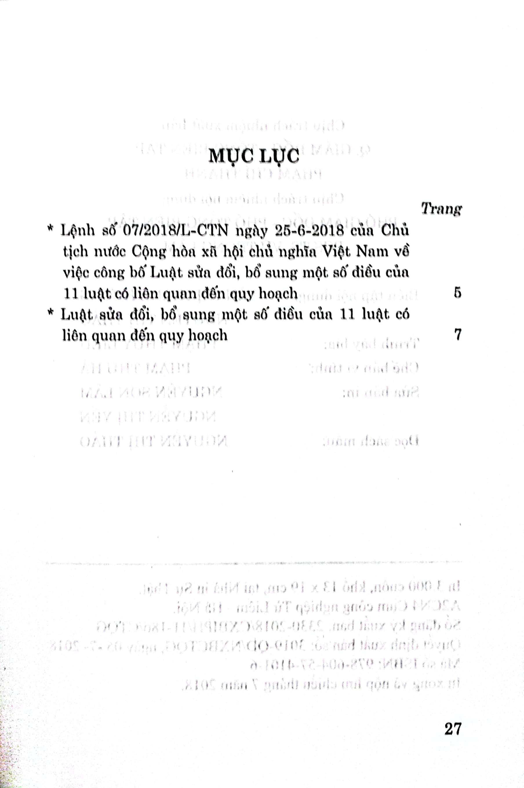 Luật sửa đổi, bổ sung một số điều của 11 luật có liên quan đến quy hoạch
