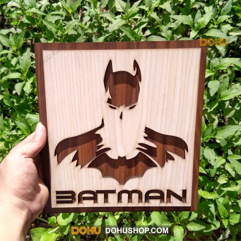 Tranh Treo Tường Batman Bằng Gỗ Handmade DOHU009: Người Dơi Batman - Thiết Kế Đơn Giản, Độc Đáo, Sang Trọng