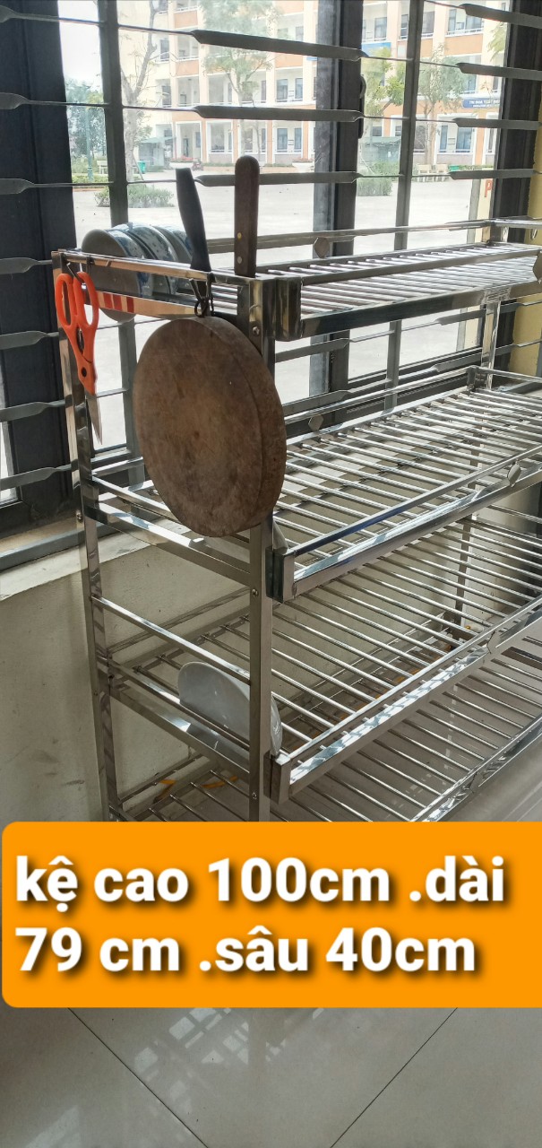 Kệ để đồ nhà bếp inox 4 tầng c 100 ,d 79 ,s40