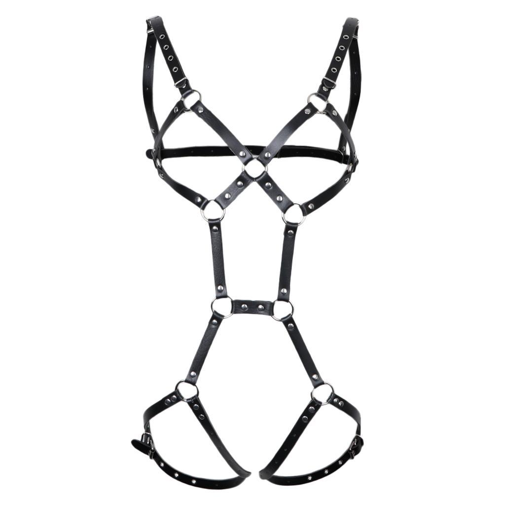 Women's Body Leather Harness  Lingerie Bra Cosplay Costumes