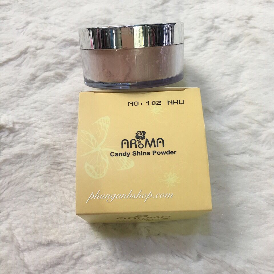 Phấn phủ bột kiềm dầu Aroma Candy Shine Powder Hàn Quốc 10g No.105 Da tự nhiên tặng kèm móc khoá