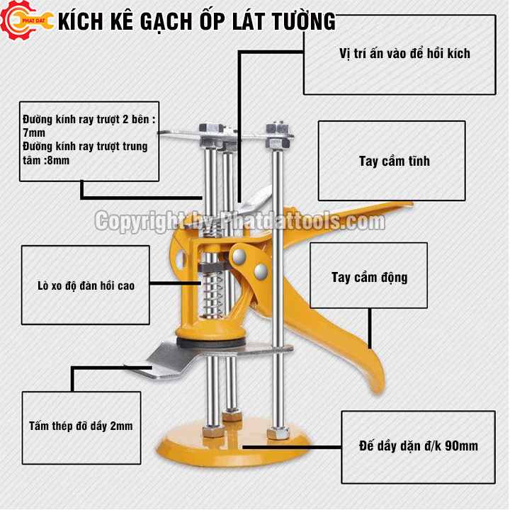Kích kê gạch ốp lát-Con đội kích gạch