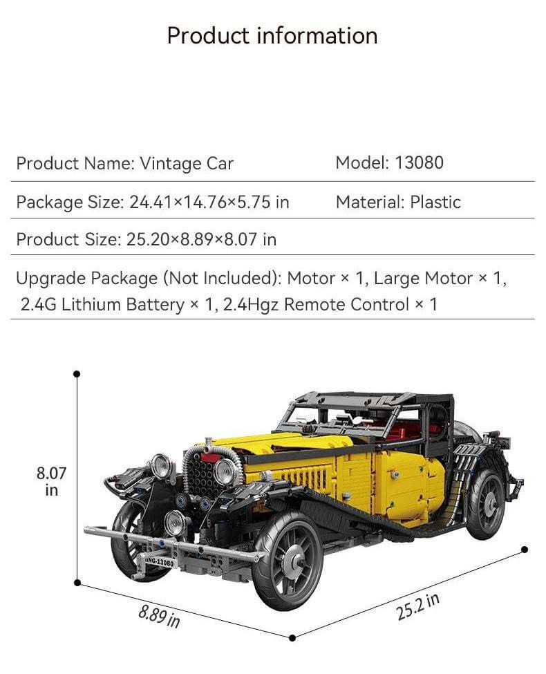 Đồ Chơi Lắp Ráp Siêu Xe Cổ Điển Bugatti 50T Tĩnh – 13080