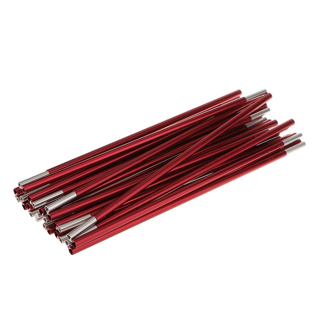2xBackpacking Awning Tent Poles Bar Travel Camping Dark red Φ9.5 mm 420 cm