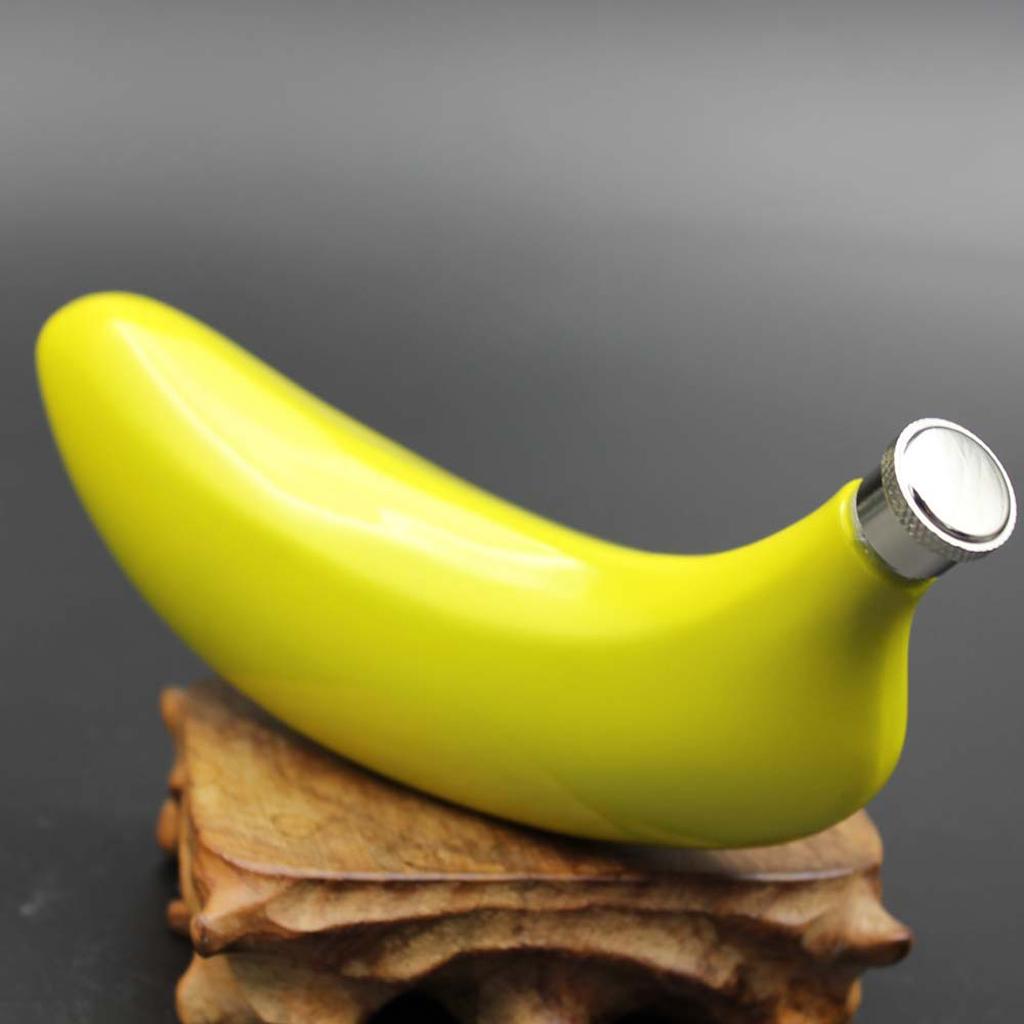 Portable 5oz Banana Hip Flask Pocket Alcohol Flagon Drinkware with Funnel