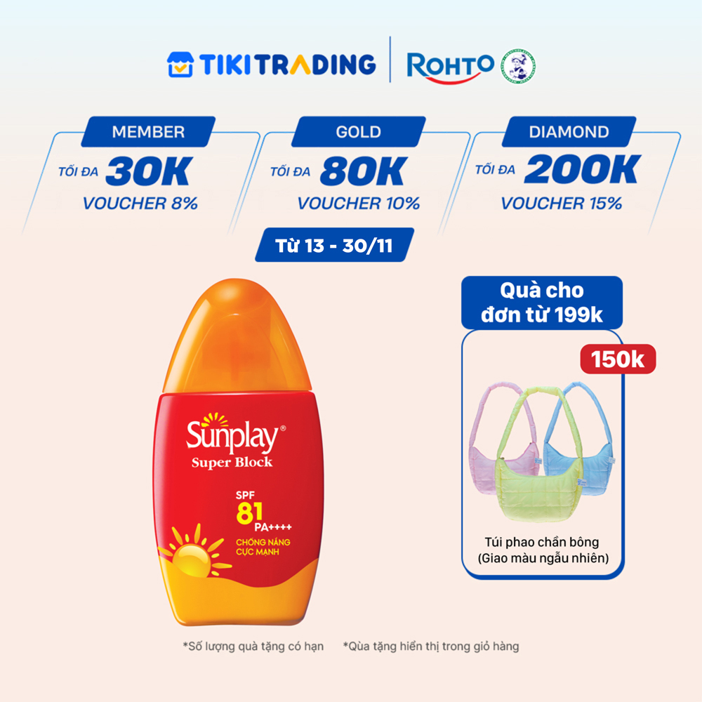 Kem chống nắng Sunplay cực mạnh dạng sữa Sunplay Super Block SPF 81, PA++++ 30g