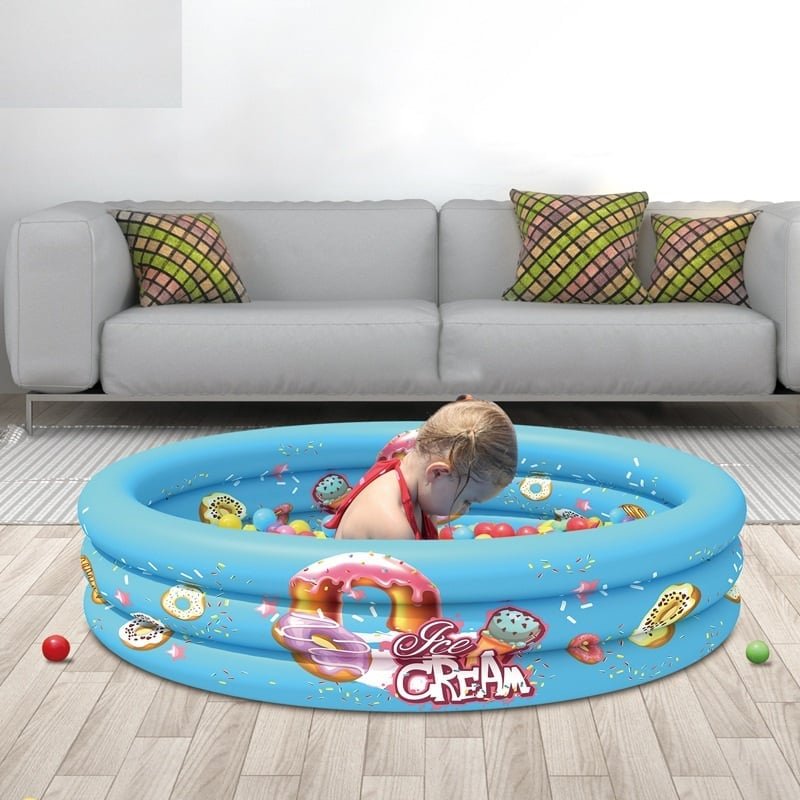 Bể bơi mini 3 tầng cho bé trai và bé gái 3 chi tiết kích thước đường kính 1,32m cho các bé thoải mái chơi đùa mùa hè