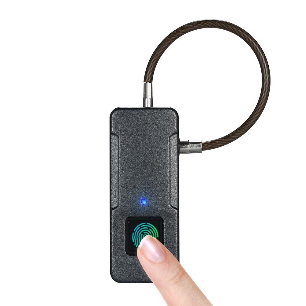 Ổ Khóa Vân Tay Thông Minh 10 bộ dấu vân tay, Chống Nước IP65, Chống Trộm Không Cần Chìa Có Thể Sạc Lại Bằng Cổng USB