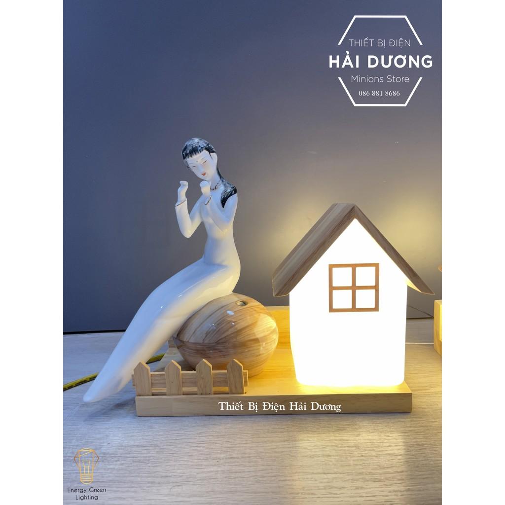 Đèn Tường Kệ Gỗ Hình Ngôi Nhà Chao Thủy Tinh Hiện Đại DT-2719 - Trang Trí Căn Phòng - Energy Green Lighting-Bao Gồm Bóng