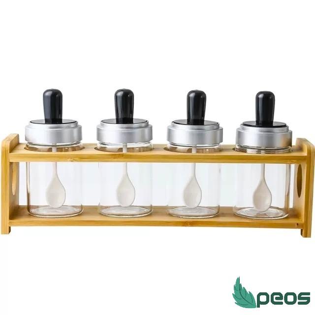 Kệ Gỗ Đựng Hũ Gia Vị, Giá Để Gia Vị, Chai Dầu Ăn, Nước Mắm Xinh Xắn Tiện Dụng