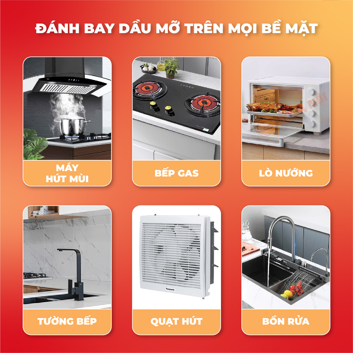 Tẩy Dầu Mỡ Tẩy Nhà Bếp FOFA HOME Làm Sạch Máy Hút Mùi Mặt Bếp Tường Gạch Ốp Chậu Rửa Bát An Toàn 3in1