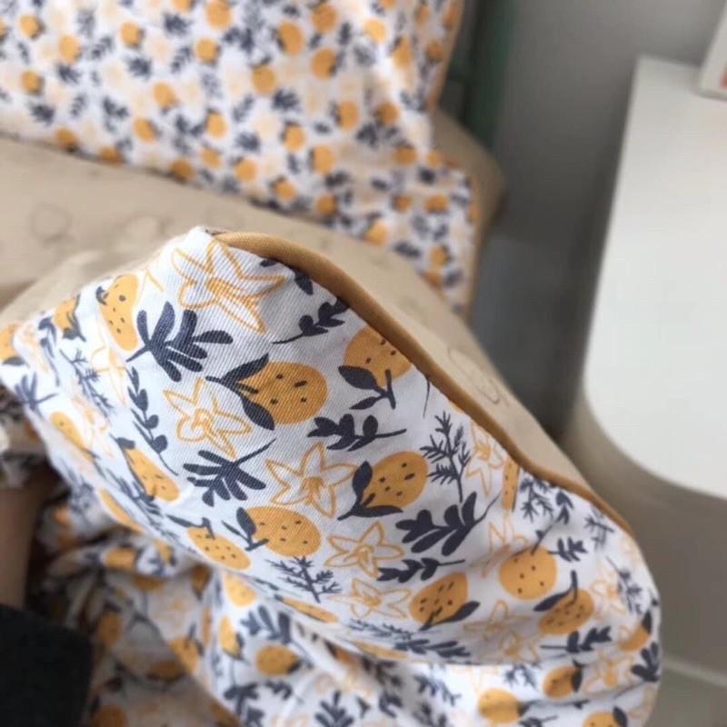 Bộ Chăn Ga Gối Cotton Living 100%cotton Hàng Nhập Khẩu Cao Cấp Dâu Tây