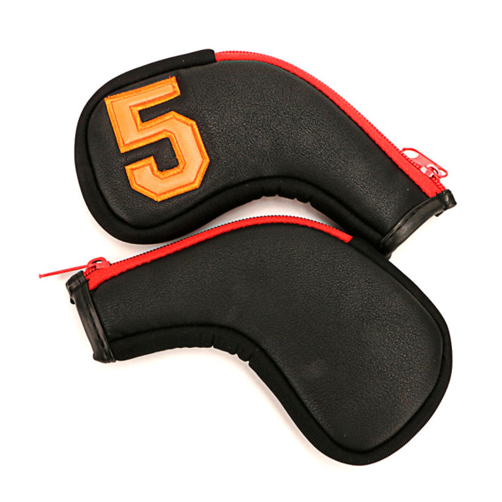 Golf Club Iron Head Covers, 10 pcs Golf Headcover Set, Thick Synthetic Leather Golf Iron Head Covers Set Fit All Brands Irons , Watercolor