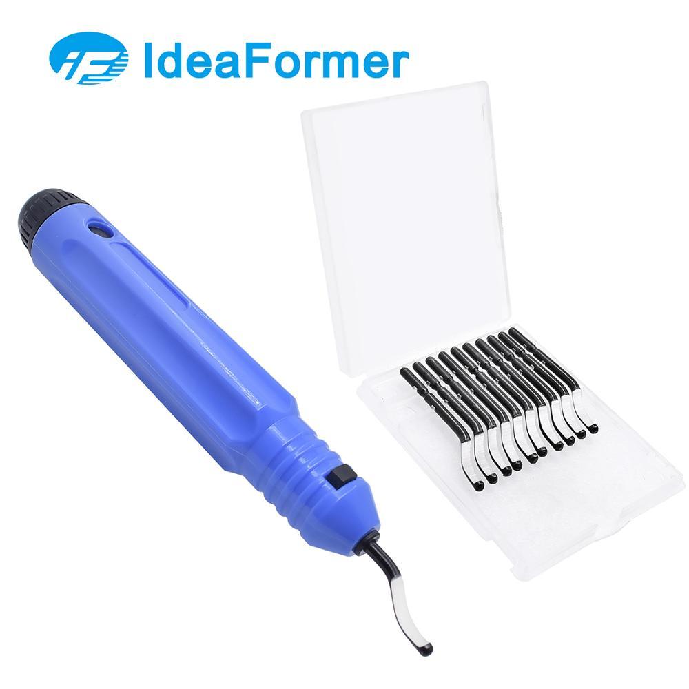 1 Bộ Tay Cầm Cố Định Nhựa Dao Bỏ Túi Burr NB1100 Cạp 10 PC BS1010 Lưỡi Cắt Tỉa Gọn Gàng Deburring Đầu Cắt Dụng Cụ 3D